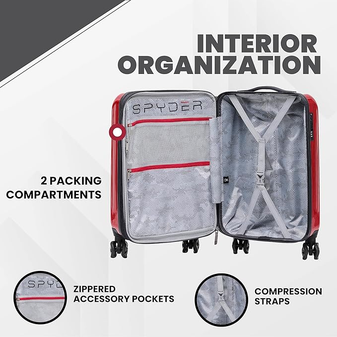 Spyder Rails 20 Inch Expandable Hardside Upright Suitcase - Image 4