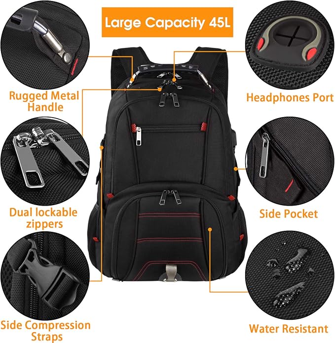 LTINVECK Travel Laptop Backpack, Extra Large Backpack - Image 3