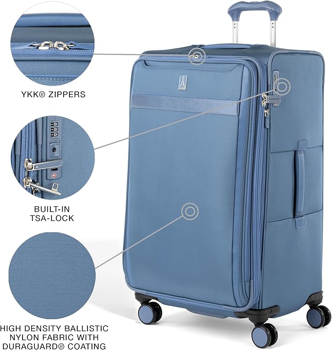 Travelpro VersaPack+ Lightweight Softside Expandable Checked Luggage, 8 Spinner - Image 4
