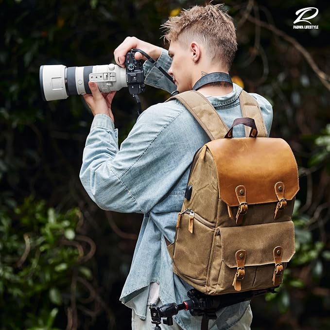 Padwa Lifestyle Khaki Camera Backpack - Image 2