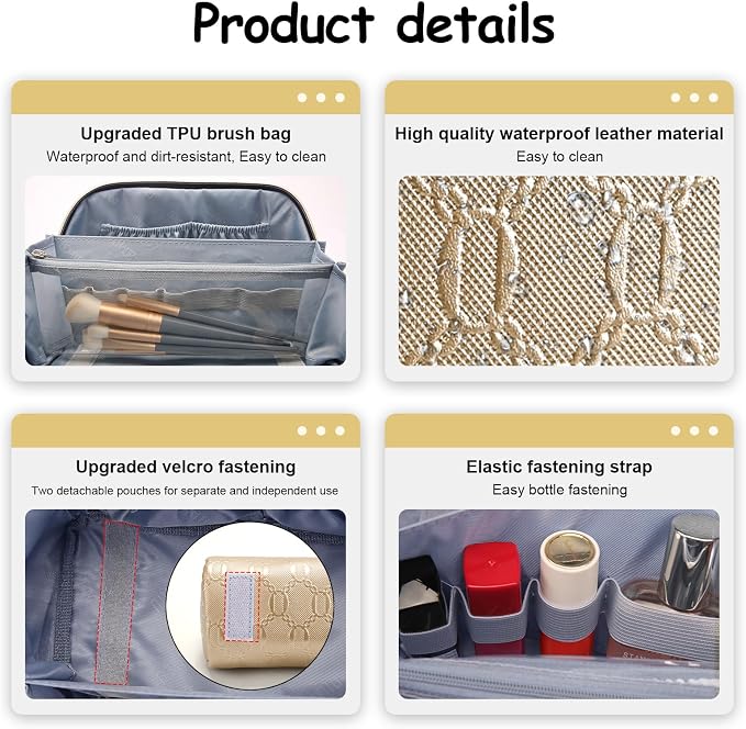 BOYATU Travel Makeup Bag for Women: Cosmetic Organizer Bag - Image 4
