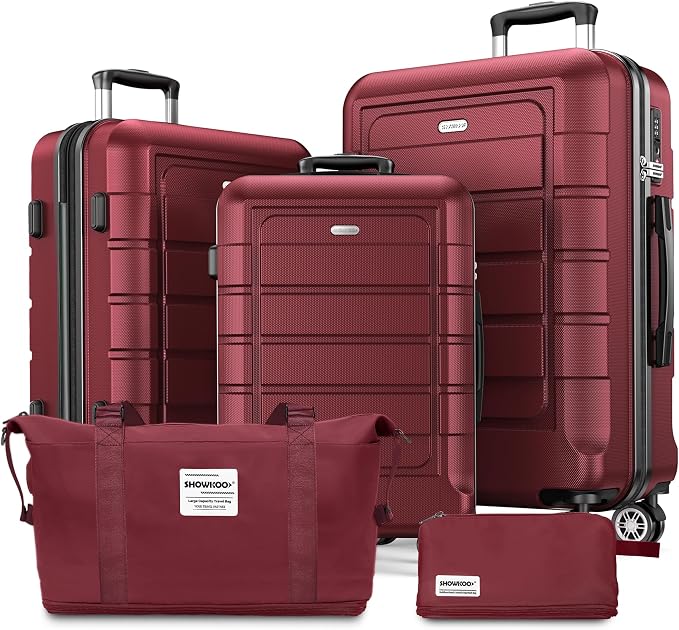 SHOWKOO Luggage Sets Expandable PC+ABS Durable Suitcase Double Wheels TSA Lock by SHOWKOO