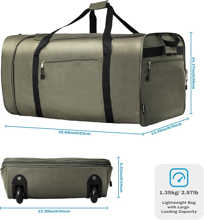 Finnhomy 100L Foldable Rolling Duffel Bag - Image 2