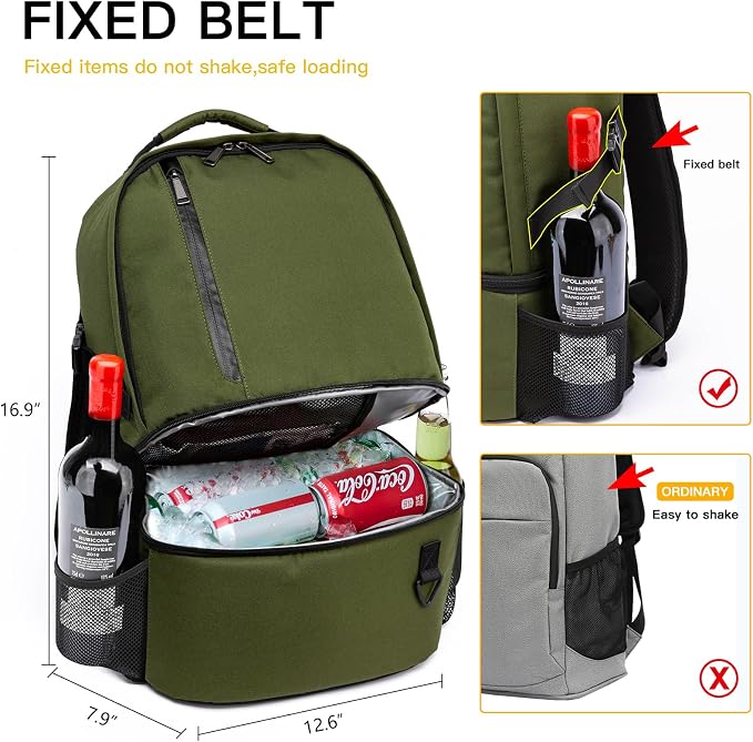 TUGUAN Insulated Cooler Backpack 38 Cans Double Deck Leakproof Lightweight Soft - Image 5