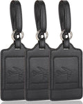 Teskyer Luggage Tags, 3 Pack Premium PU Leather Luggage Tags by TESKYER