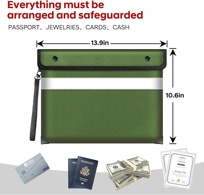 Upgraded 5200°F Heat Insulated Fireproof Money Bag - Image 5
