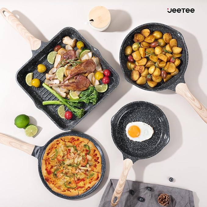 JEETEE 24Pcs Ceramic Cookware Set, Kitchen Healthy Non Toxic Induction Cookware - Image 7