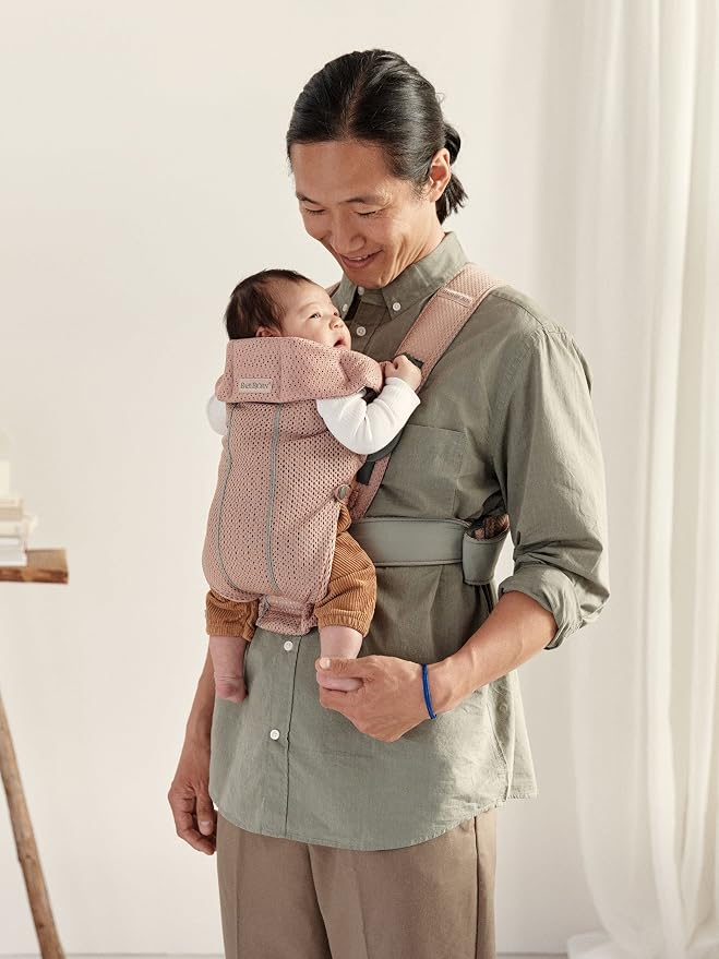 BabyBjörn Baby Carrier Mini, 3D Mesh, Dusty Pink | Newborn Carrier, Easy-to-Use - Image 3
