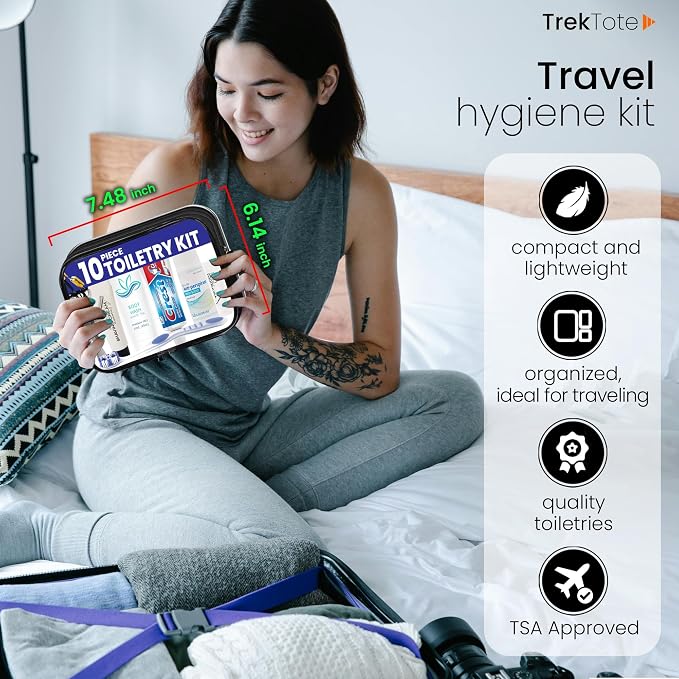 Trektote Travel Toiletry Kit For Men And Women – 10 Piece Set of Travel Size - Image 5