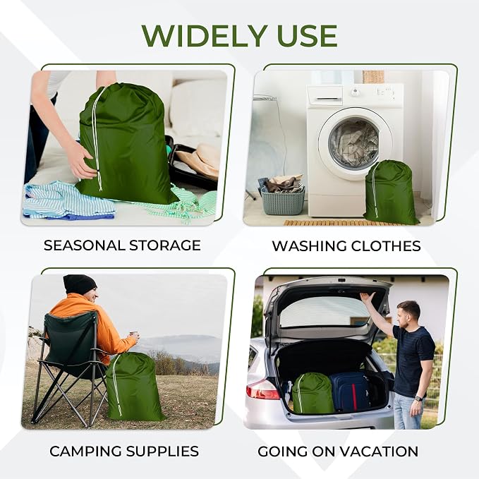 Laundry Bag with Locking Closure Drawstring – Extra Large Heavy Duty 100% Nylon - Image 4