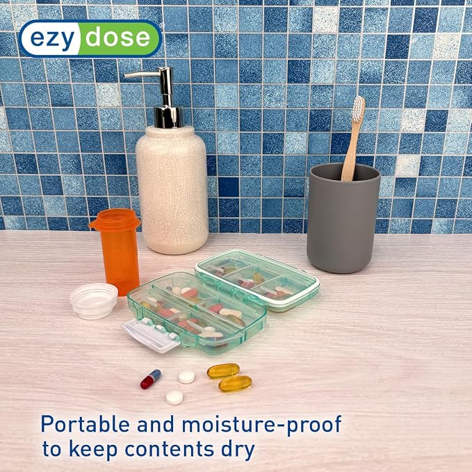 EZY DOSE Moisture-Proof Pill Case, Medicine Planner, Vitamin Organizer Box - Image 4