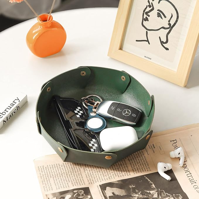 Leather Valet Trays, Premium Catchall Trays, Jewelry Trays, Folding Travel - Image 5