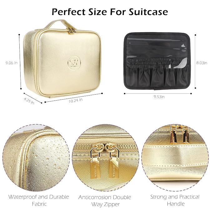 MOMIRA Makeup Bag with Mirror and Light Travel Makeup Train Case Cosmetic Bag - Image 2