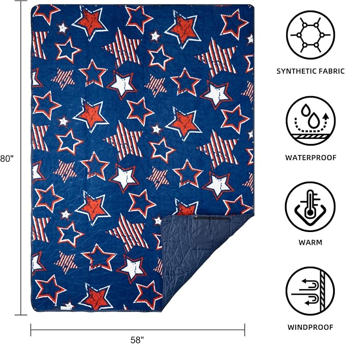 Outdoor Waterproof Blanket, Foldable Fleece Stadium Blanket - Image 3