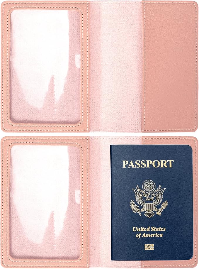 2 Pack Passport covers and Vaccine Card Holder PU Leather Passport Wallet - Image 4