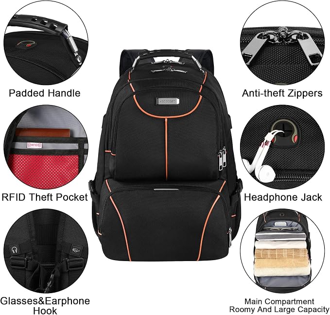 VECKUSON Lunch Bag Backpack, Insulated Cooler Lunch Box, Extra Large 17.3 inch - Image 2
