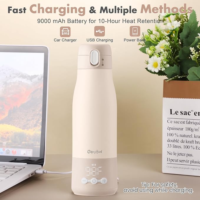 Portable Bottle Warmer for Travel, 12 Oz Milk Warmer for Breastmilk Formula - Image 6