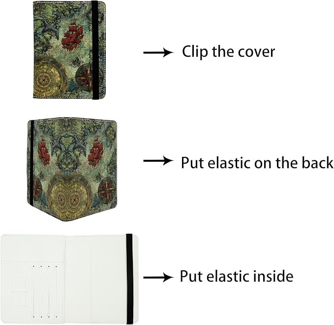 Old Pirate Map Passport Holder for Women and Men PU Leather Passport Cover for - Image 3