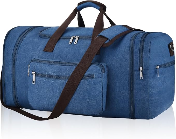 Felipe Varela 60L Duffle Bag for Men, Large Expandable Canvas Duffel Bag for by FelipeVarela