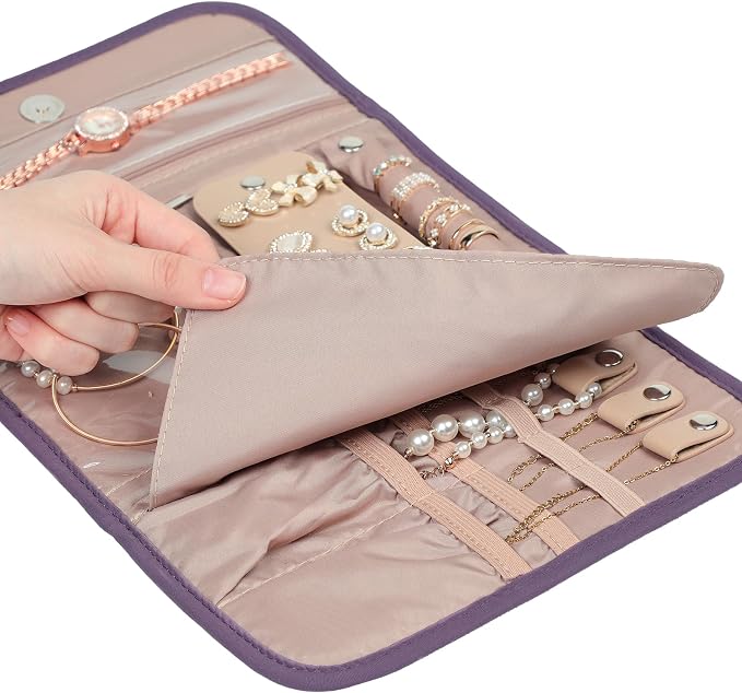 BELALIFE Travel Jewelry Case Organizer, Foldable Storage Roll - Image 4