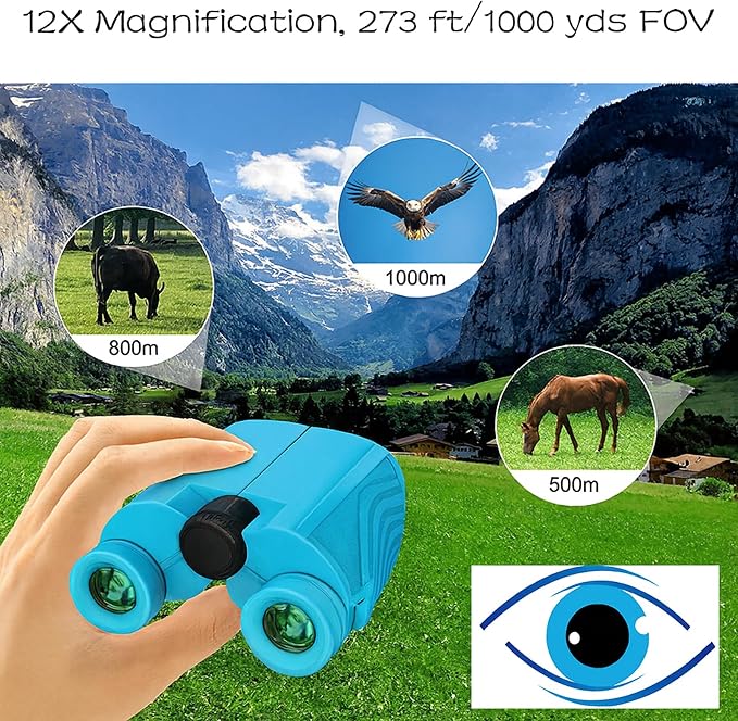 12x25 Compact Binoculars for Adults & Kids, High Powered Lightweight Waterproof - Image 5
