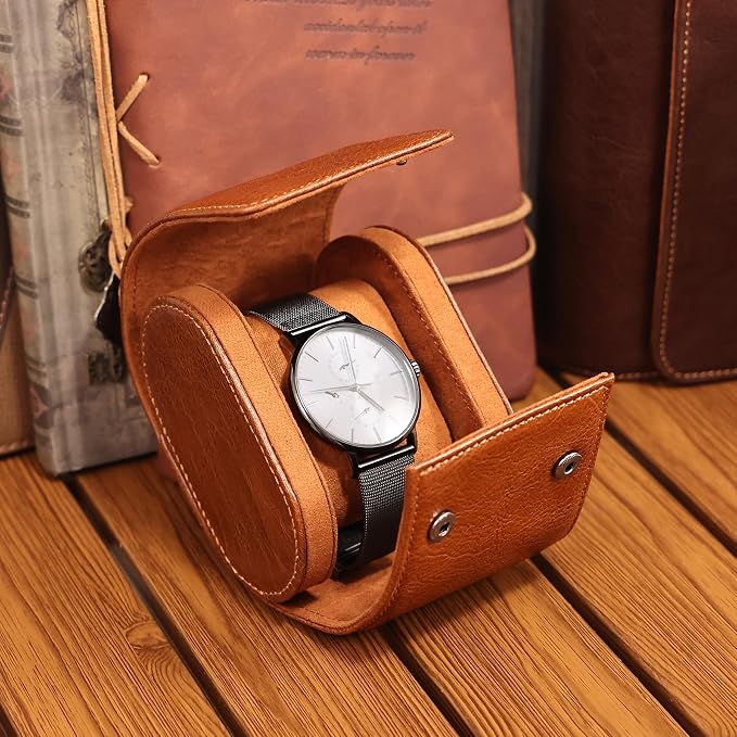 JOYIR Single Watch Roll for Travel | Genuine Leather Watch Pouch Case - Image 5