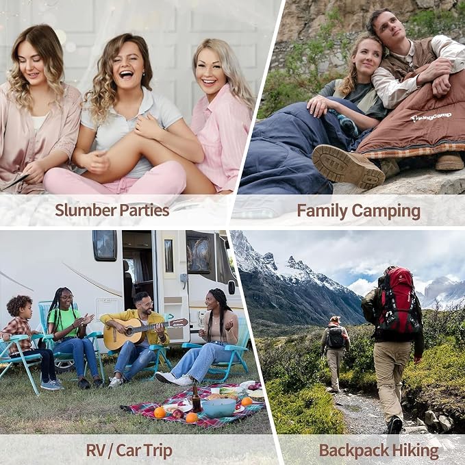 KingCamp Sleeping Bag for Adults, Cold Weather & Warm XL Big and Tall Flannel - Image 8