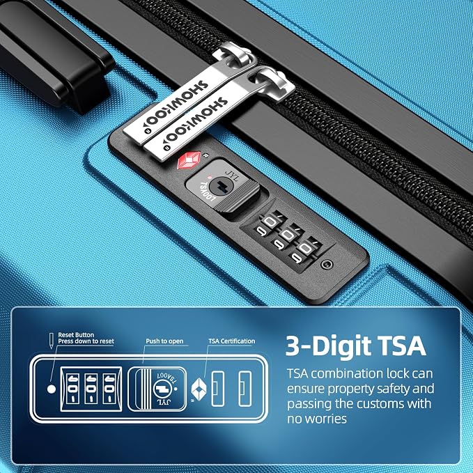SHOWKOO Luggage Sets Expandable PC+ABS Durable Suitcase Sets Double Wheels TSA - Image 4