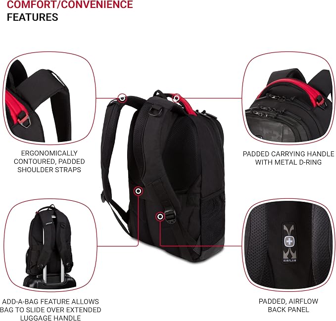 SwissGear Cecil 5505 Laptop Backpack, Camo Noir - Image 4