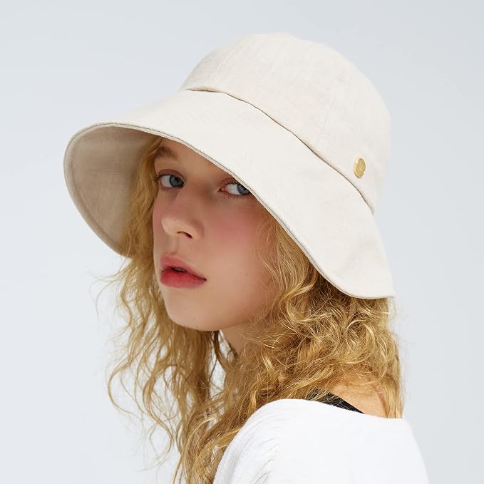 Linen Victorian Bonnet Hat Sun Cap, Foldable Summer Visor | New Katy - Image 9