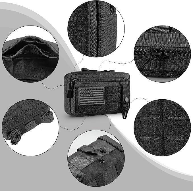 Tactical Molle Admin Pouch Utility Laser Cut EDC Tool Pouch Bag Horizontal - Image 4