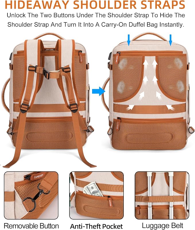 Travel Laptop Backpack, 42L Carry on Luggage, Flight Approved Expandable - Image 4