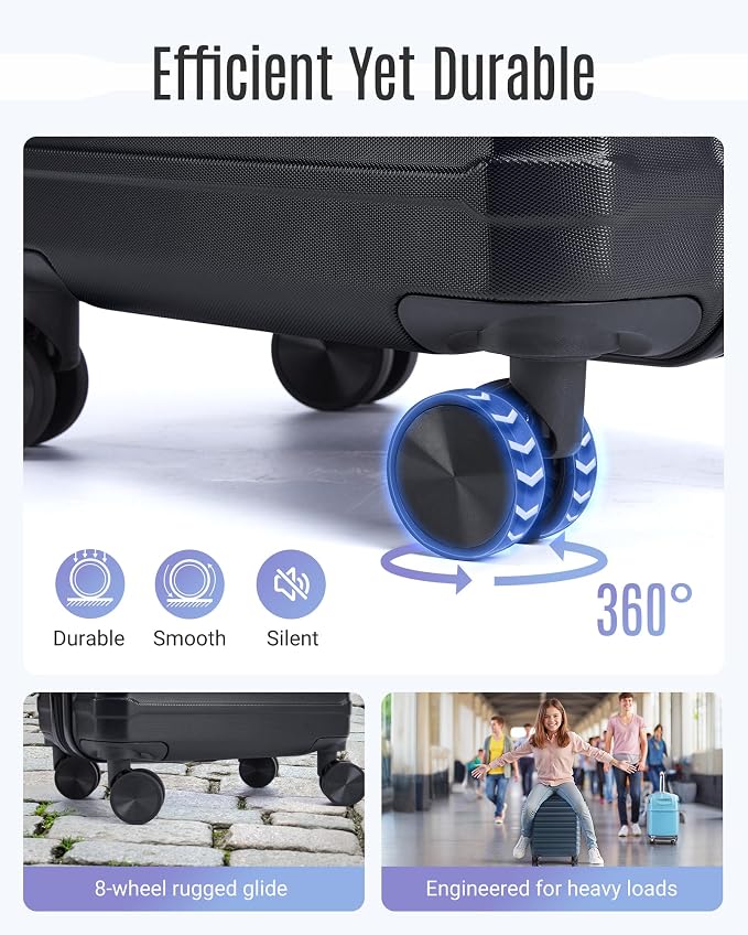 LIGHT FLIGHT Luggage Sets, 3 Piece Durable Suitcase Set - Image 4