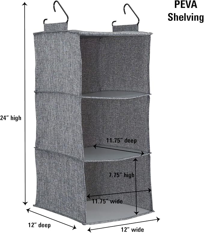 Household Essentials 3 Shelf Hanging Closet Organizer, Hanging Shelf - Image 3