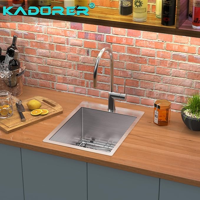 15 x 20 Inch Drop In Kitchen Bar Sink, Small Kitchen Sink Single Bowl Topmount - Image 2