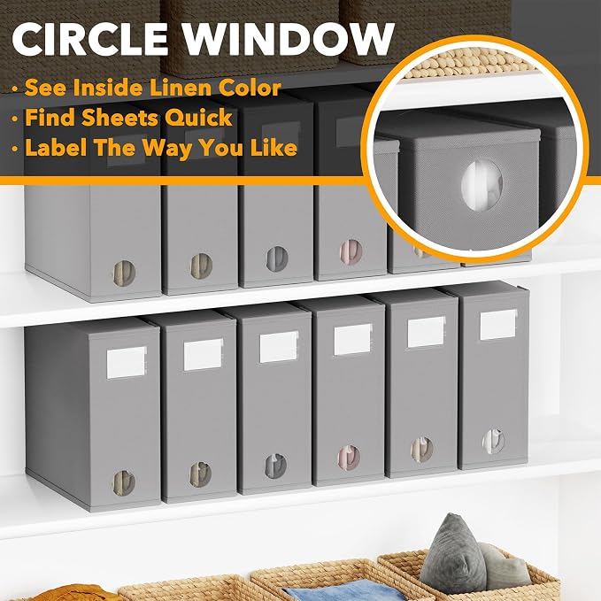 SpaceAid 12 Pack Bed Sheet Organizers and Storage, Foldable Sheet Organizer - Image 4
