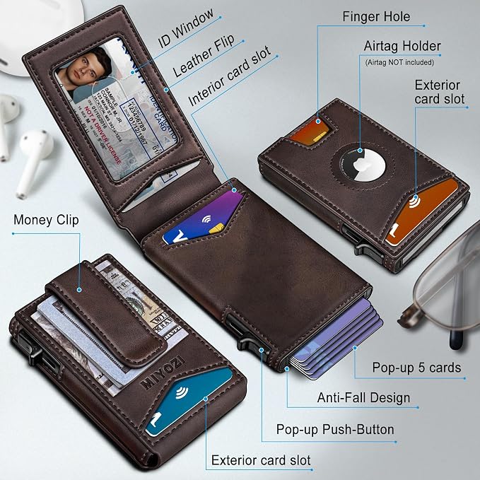 Airtag Wallet for Men, with Money Clip Gift Boxed, Slim Front Pocket Wallet - Image 2