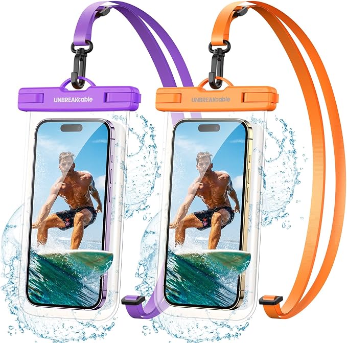 UNBREAKcable Waterproof Phone Pouch-2 Pack IPX8 Waterproof Phone Case by UNBREAKcable