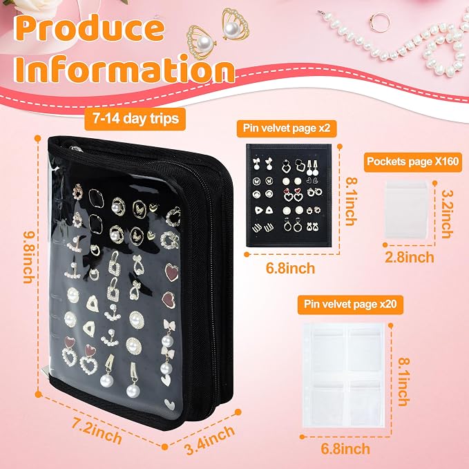 Meneng Earring Travel Case Organizer: Transparent Jewelry Storage Book - Image 4