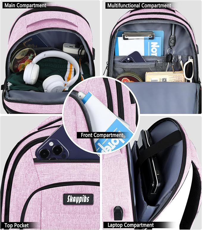 Pink Backpack for Women, School Backpacks for Girls Teen, Bookbag - Image 4