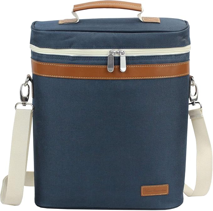 ZORMY 3 Bottle Insulated Wine Tote Cooler Bag, Portable Carrier - Image 9
