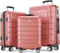 SHOWKOO Luggage Sets Expandable PC+ABS Durable Suitcase Sets Double Wheels TSA by SHOWKOO