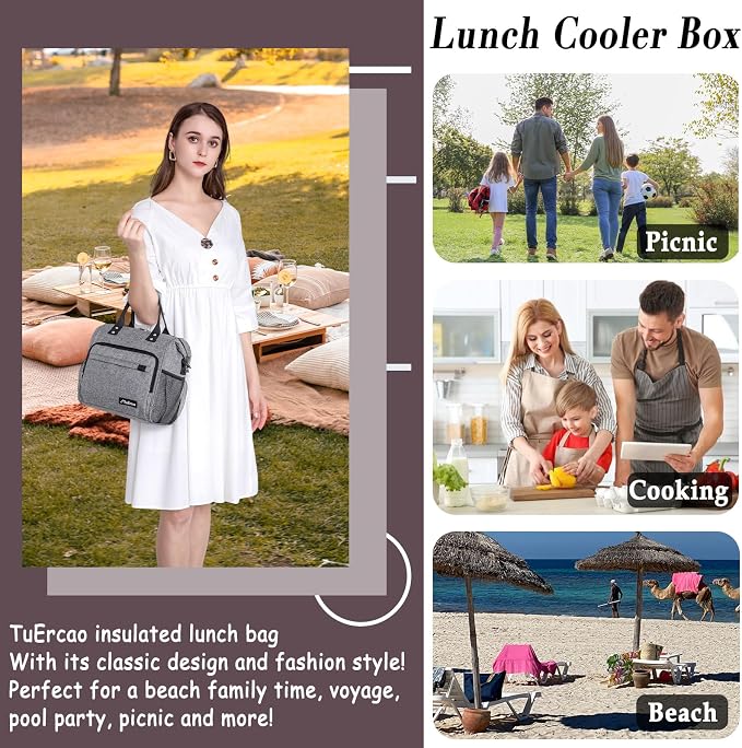 TuErCao Insulated Lunch Bag Soft Cooler Bag - Image 6