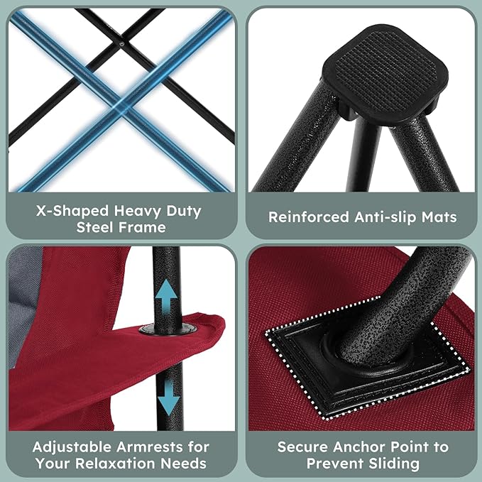 Oversized Folding Camping Chairs - Image 7