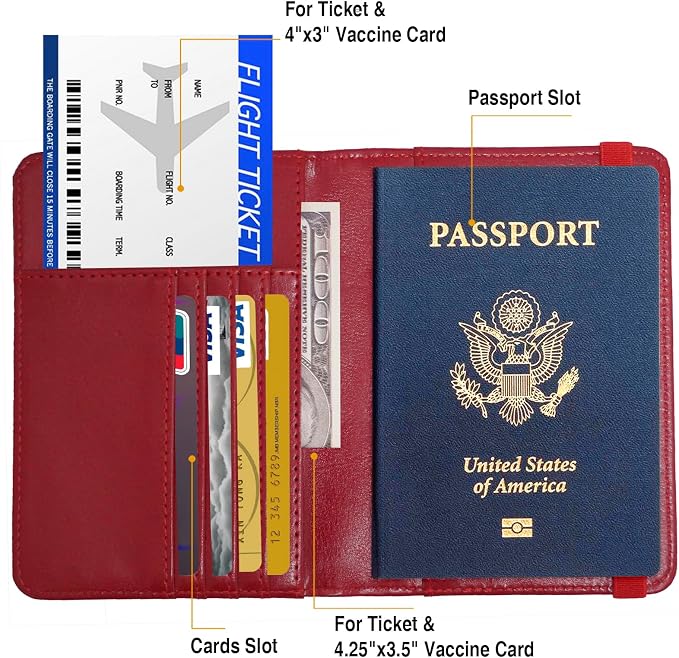 Passport Holder for Travel Passport Cover for Men Passport Wallet Case - Image 3