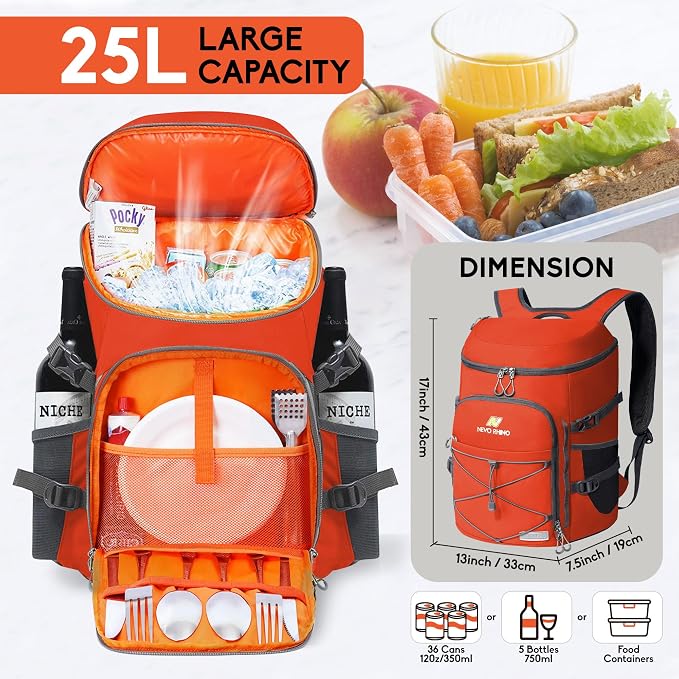 N NEVO RHINO Backpack Coolers Insulated Leak Proof 36/54 Cans, Portable - Image 4