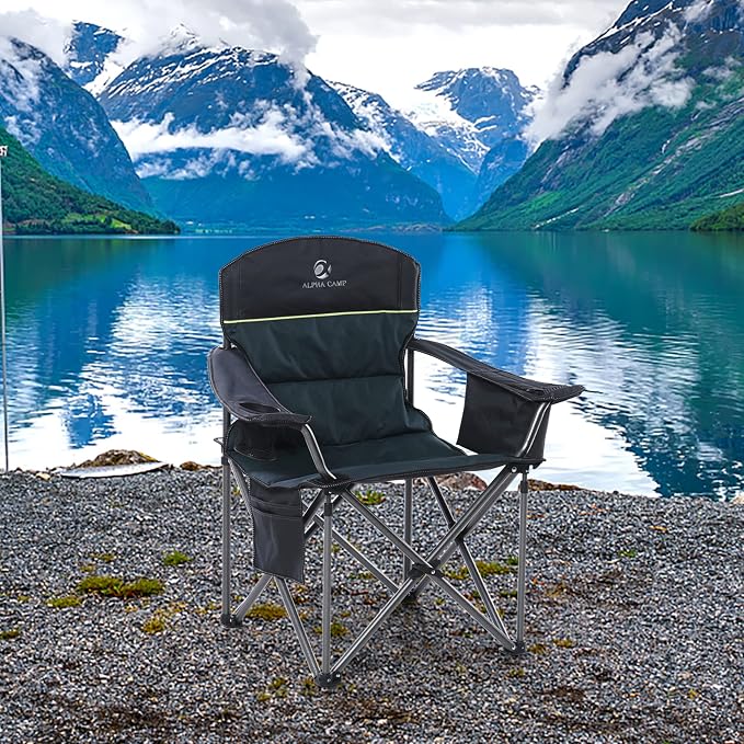 LET'S CAMP Oversized Folding Camping Chair Portable Outdoor Heavy Duty Padded - Image 2