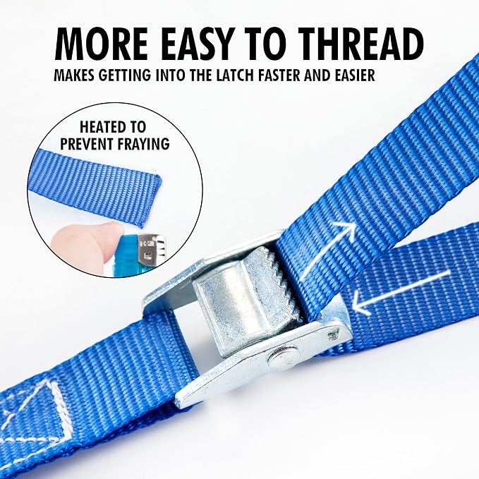 Cartman 1" x 12' Lashing Straps Up To 600lbs, 4pk Blue - Image 3