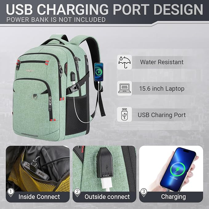 40L Expandable Laptop Backpack, Anti-thief Travel Backpack - Image 6