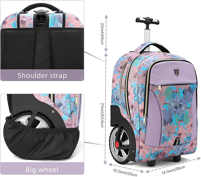 Rolling Backpack, Waterproof Backpack - Image 4